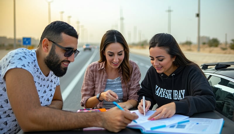 Dubai Road Pass Journey Travel team planning road trips across the UAE